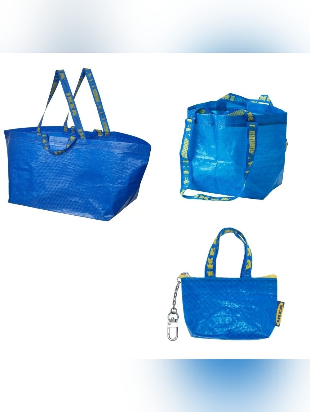 SET of 3 IKEA bags FRAKTA 10GALLON, BRATTBY, KEYCHAIN
